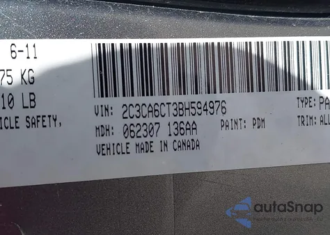 2011 Chrysler 300C z USA, uszkodzony, nr VIN 2C3CA6CT3BH594976